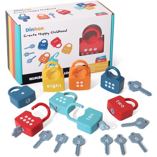 Montessori number lock and - number, key