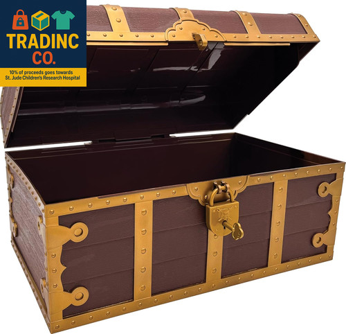 Treasure chest with lock and - chest,