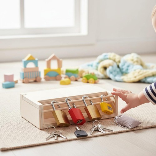 Wooden lock and - lock, toy