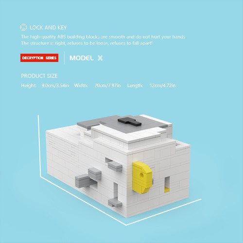 Puzzle box lock and key - "lock, 2